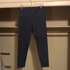 Navy Stripe Workout Leggings